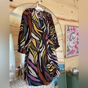 Who What Wear multi colored zebra print dress with pockets !